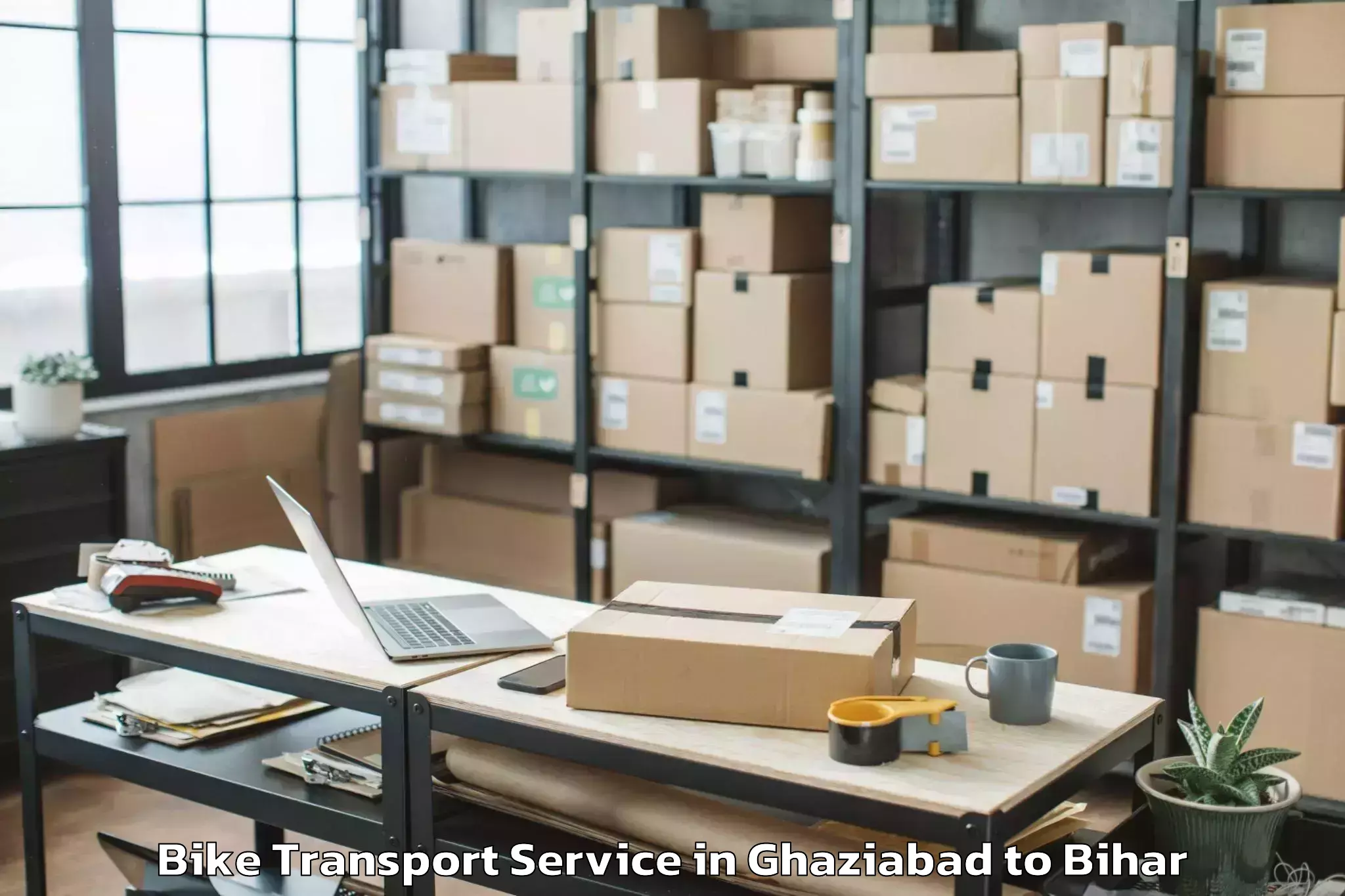 Leading Ghaziabad to Laukaha Bike Transport Provider